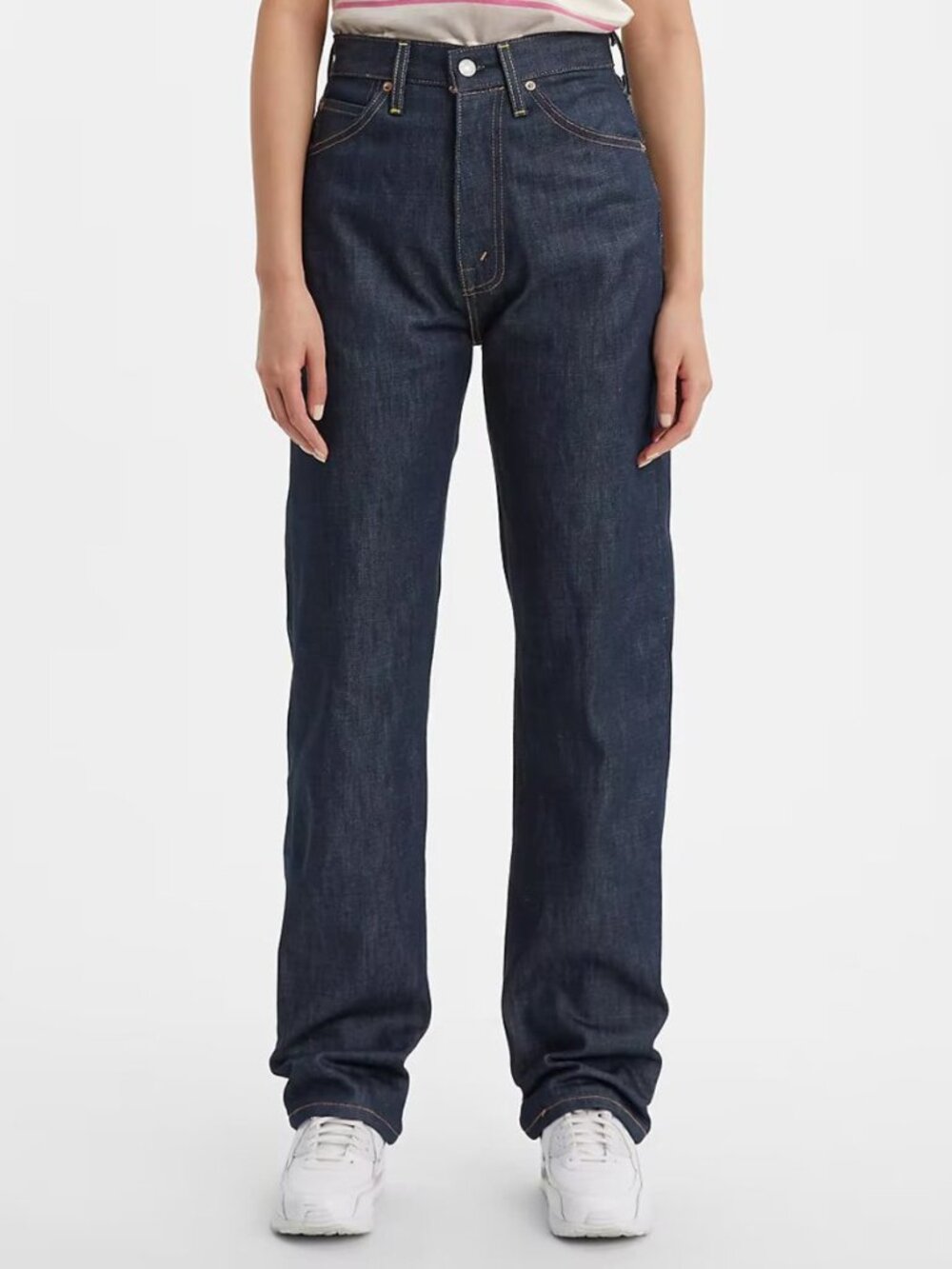 Levi's Vintage Clothing 1950s 701 Jeans High Rise Straight Selvedge Dark Indigo - Picture 4 of 16